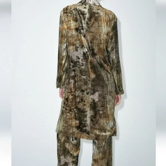 ZARA LONG VELVET JACKET - Picture 2 of 4